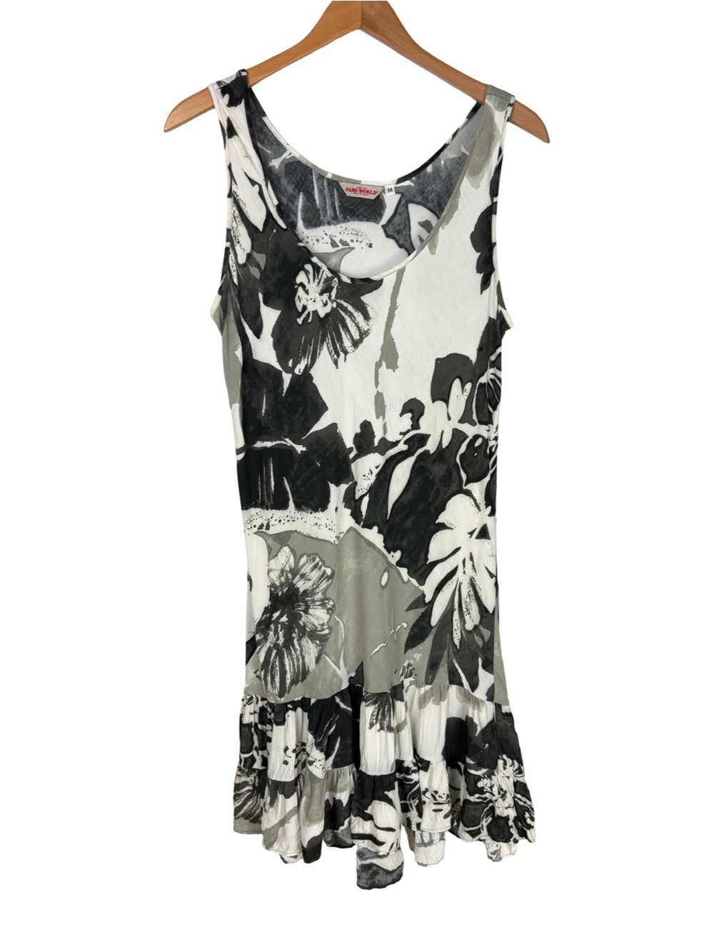 Jams World W391-GRTE GRANITE Floral Sleeveless Dress Size M Hawaiian - Picture 4 of 7
